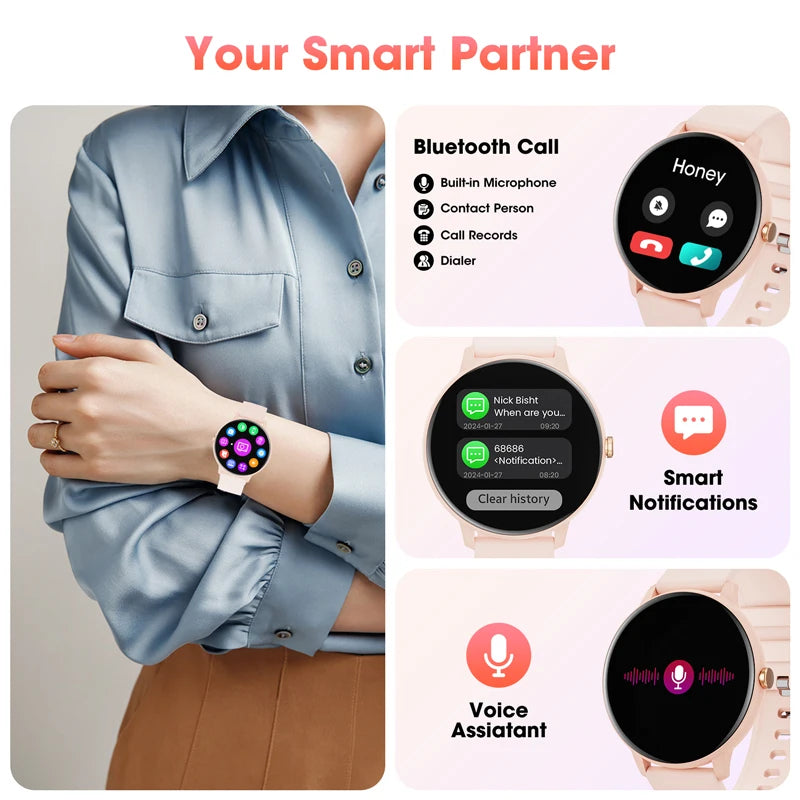 Karchilor 2024 Women's Smartwatch Bluetooth Call 1.39" Touch Screen, Waterproof Fitness Tracker