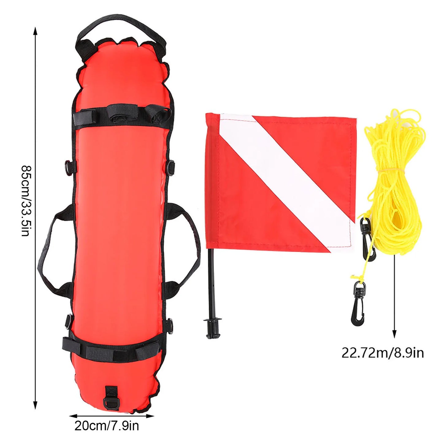 KEEP DIVING Spearfishing Inflatable Torpedo Float with Flag