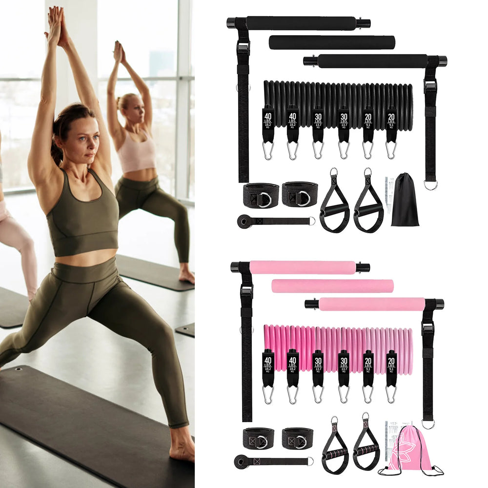 11pcs Portable Pilates Bar Exercise Kit for Home Workouts