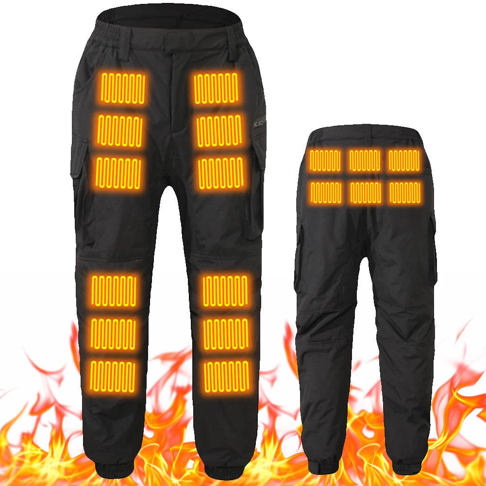 2024 Winter Heated Thermal Hiking Pants with USB Electric Heater, 18 Zones Ski Wear