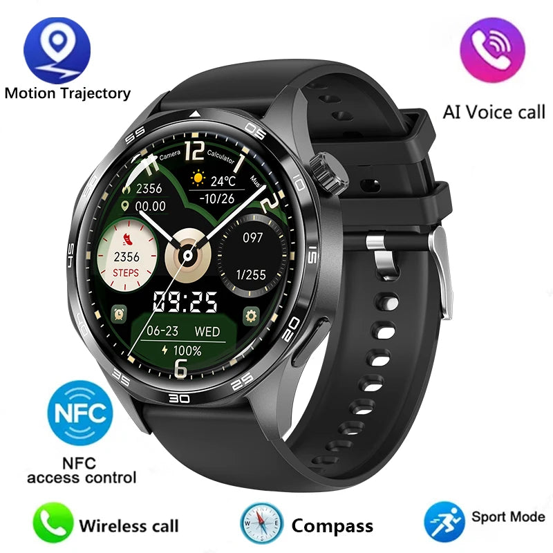 GT5 PRO Smart Watch for Men – AMOLED HD Screen, Bluetooth Call, GPS, Heart Rate, NFC – 2024