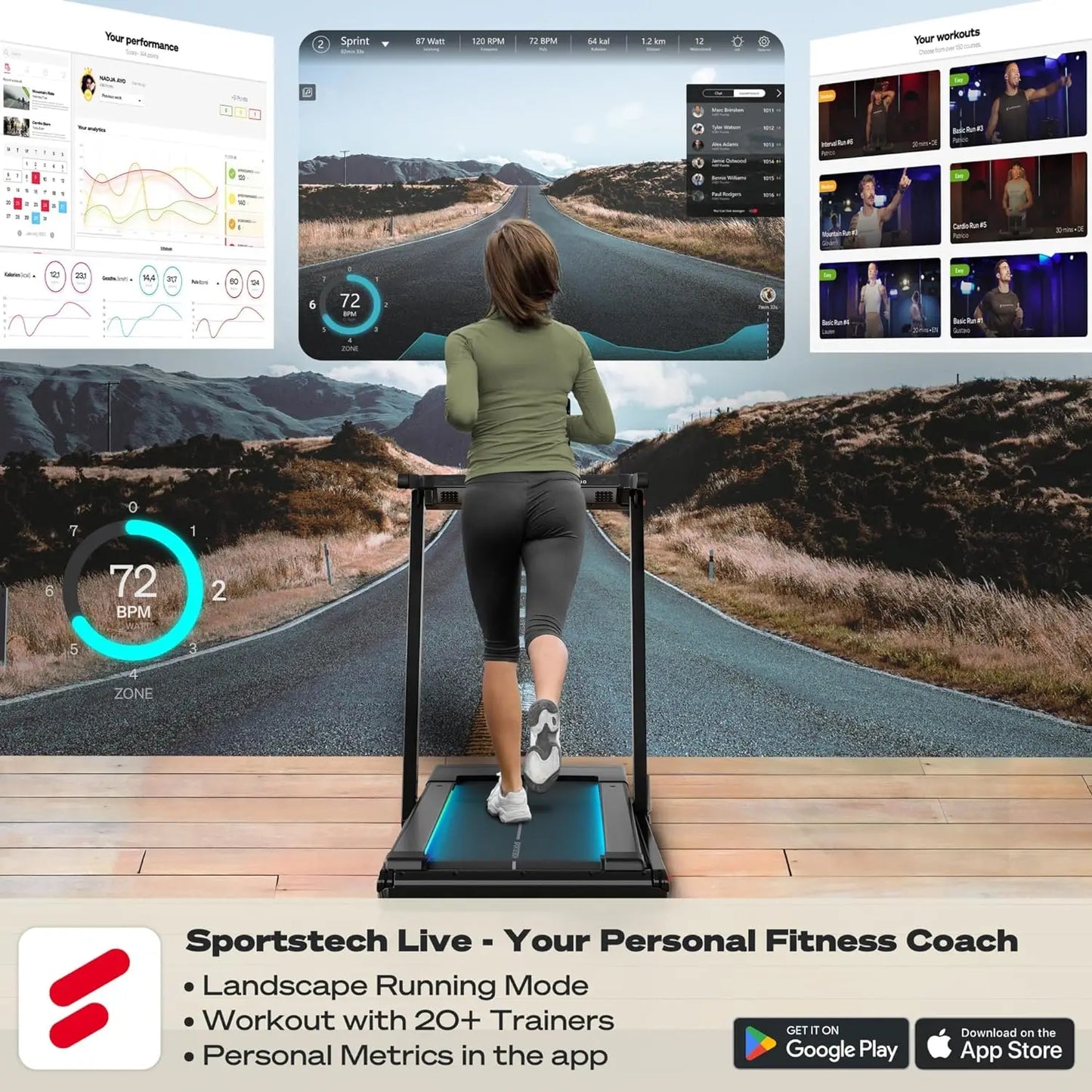 Treadmill Walking Pad Under Desk for Home Office | Remote Control + App | Convertible Fitness