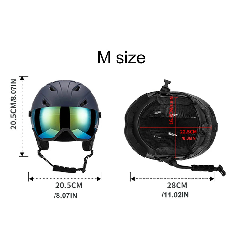 Winter Unisex Ski Helmet with Goggles for Snowboard & Skiing - Thermal Outdoor Safety Gear