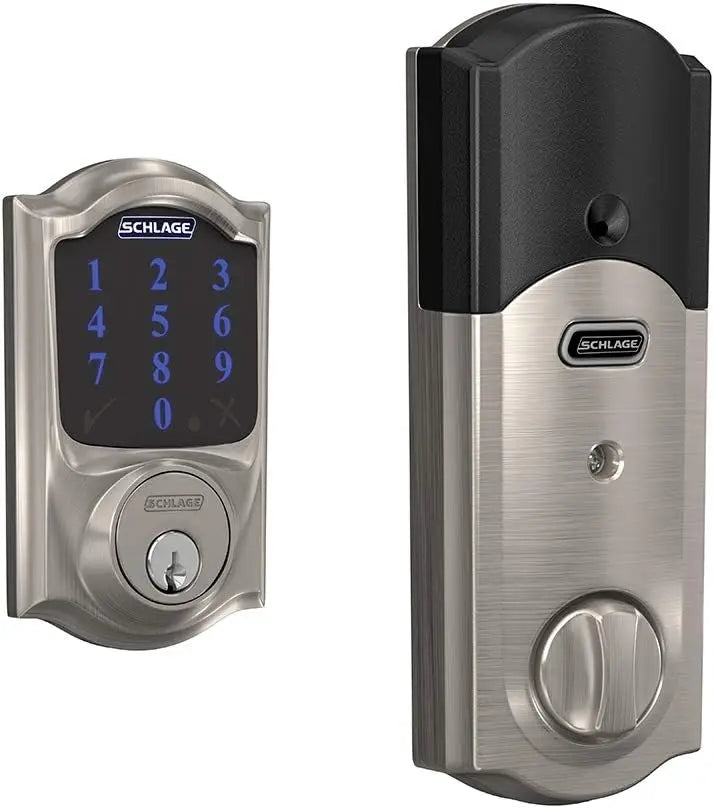 BE469ZP CAM 619 Smart Deadbolt with Alarm, Satin Nickel, Z-Wave Plus