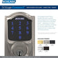 BE469ZP CAM 619 Smart Deadbolt with Alarm, Satin Nickel, Z-Wave Plus