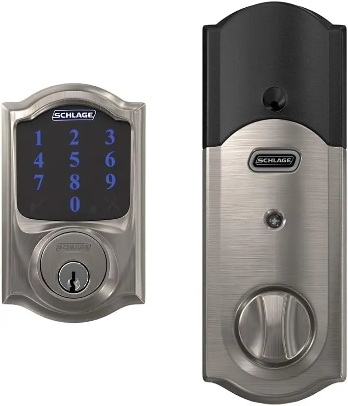 BE469ZP CAM 619 Smart Deadbolt with Alarm, Satin Nickel, Z-Wave Plus