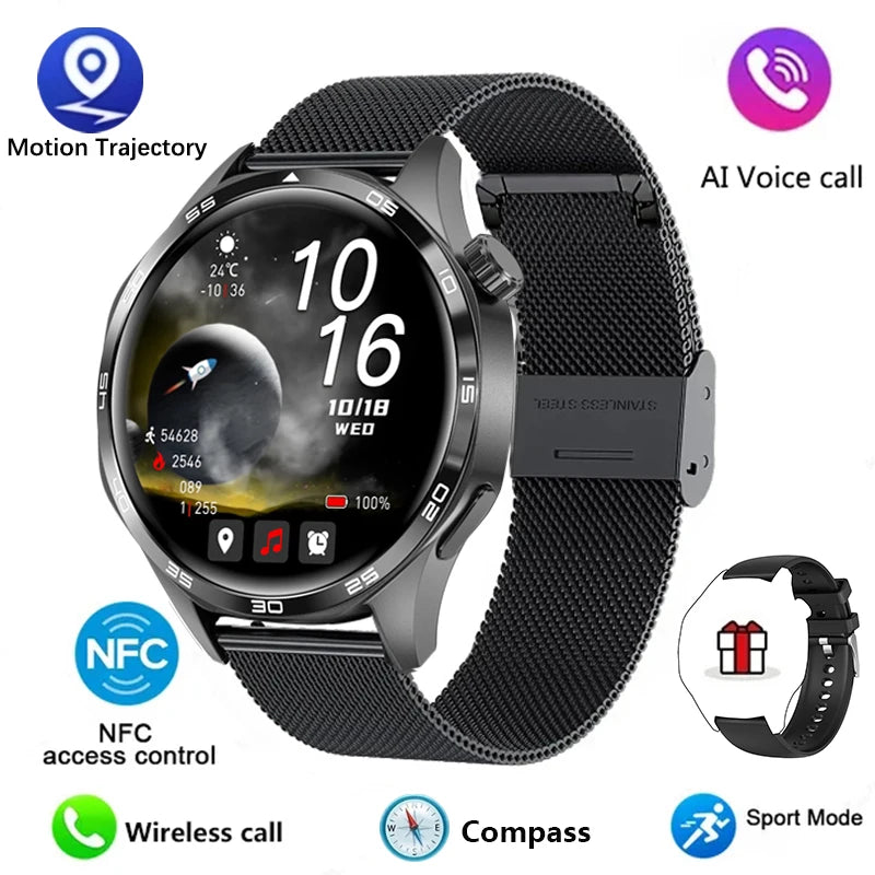 GT5 PRO Smart Watch for Men – AMOLED HD Screen, Bluetooth Call, GPS, Heart Rate, NFC – 2024