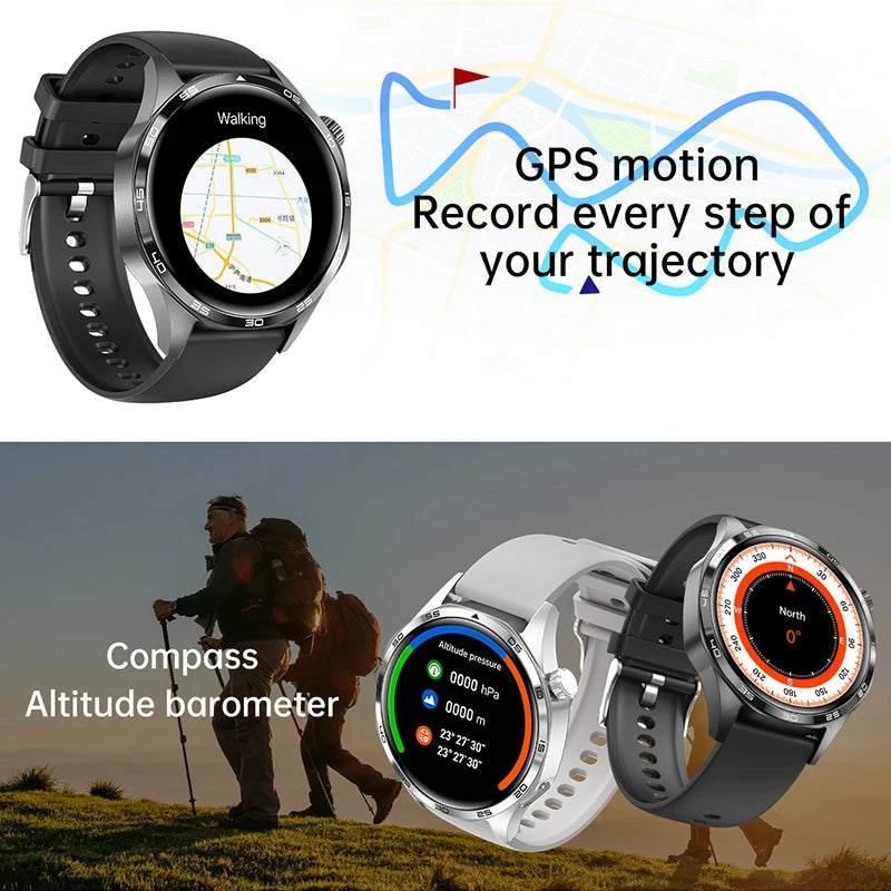 GT5 PRO Smart Watch for Men – AMOLED HD Screen, Bluetooth Call, GPS, Heart Rate, NFC – 2024