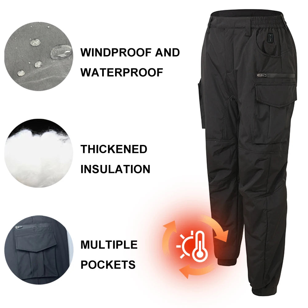 2024 Winter Heated Thermal Hiking Pants with USB Electric Heater, 18 Zones Ski Wear