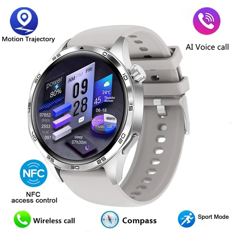 GT5 PRO Smart Watch for Men – AMOLED HD Screen, Bluetooth Call, GPS, Heart Rate, NFC – 2024