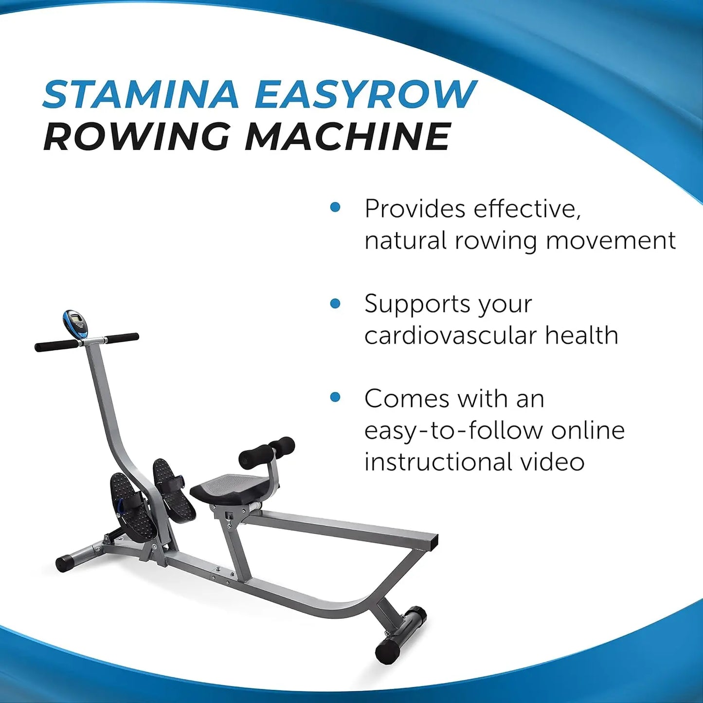 Hydraulic Rower Machine with Smart App & Adjustable Resistance for Home Gym