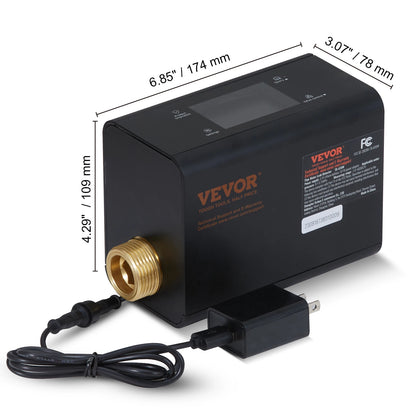 VEVOR Smart Water Monitor & Automatic Shutoff Detector for 1-Inch/3/4-Inch Pipes