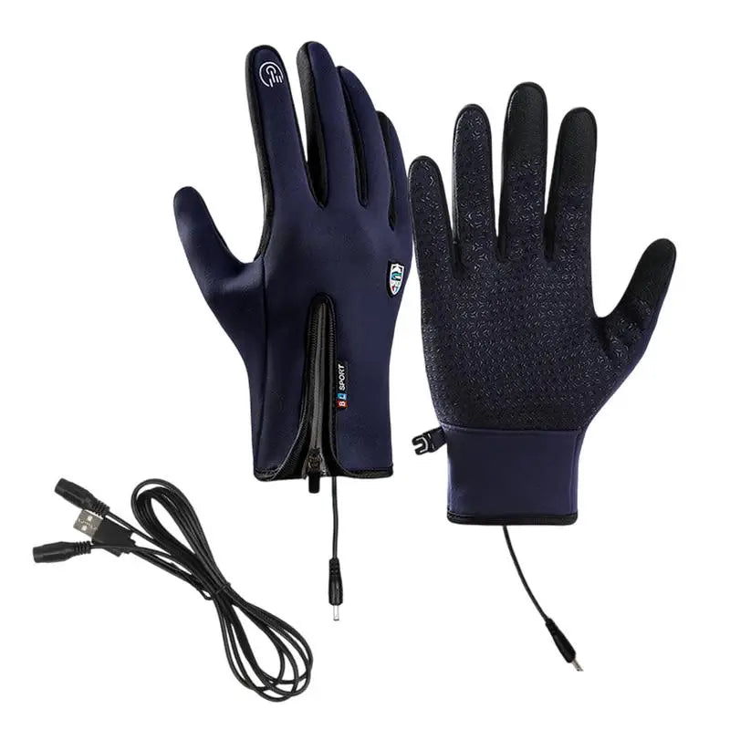 Heated Work Gloves USB Rechargeable Touchscreen Winter Gloves with Zipper Design - Men & Women Ice Fishing Gear